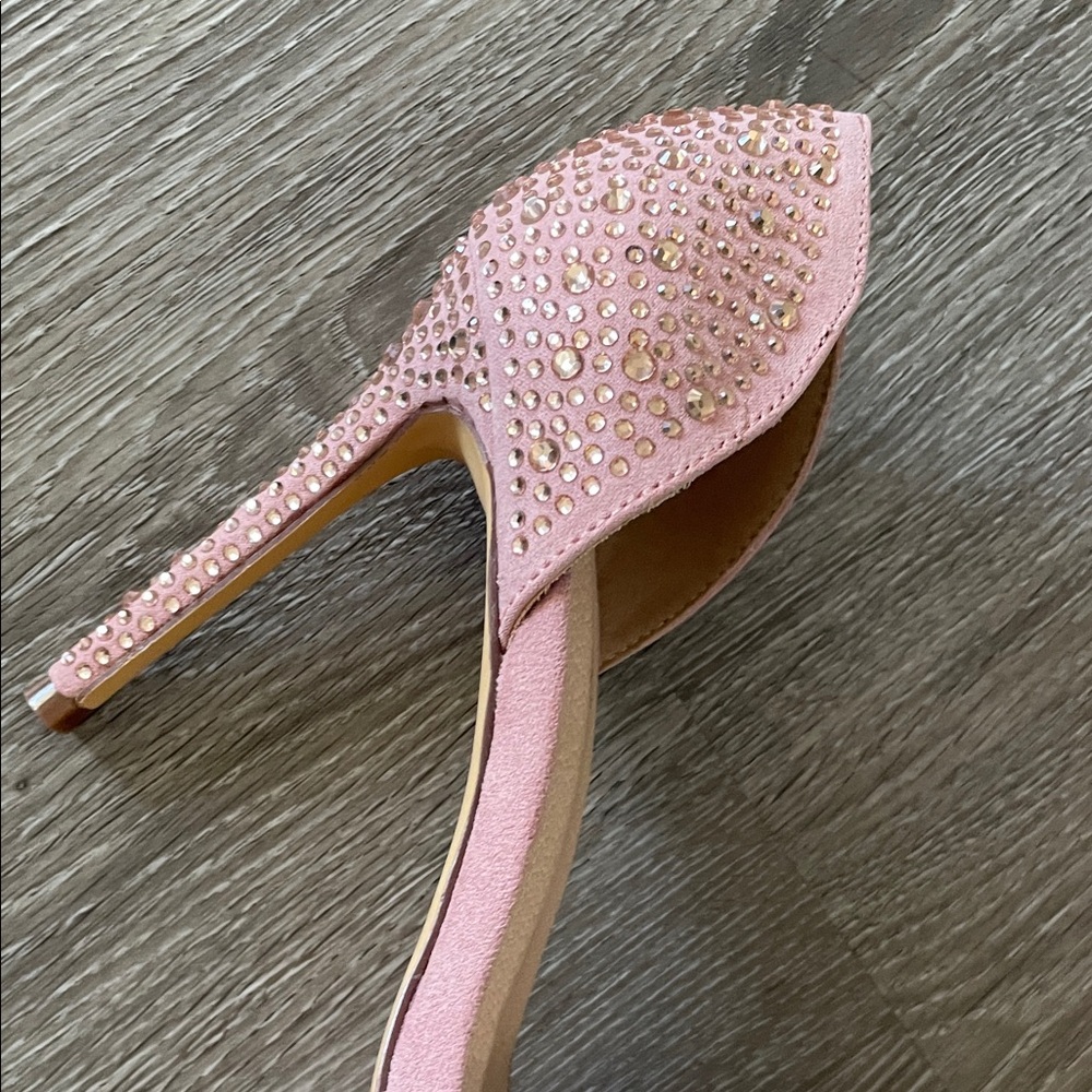 Liliana Pink Crystal-Embellished Pointed-Toe D'Orsay Flats - Picture 6 of 13
